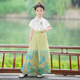 SOLVBAO Hanfu Girls' Summer Chinese Style High-End Super Fairy Horse-Face Skirt Ancient Style Girl Tang Suit National Style Chinese Style Horse-Face Skirt