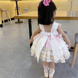 Beyao Lolita Girl Princess Dress Spanish Dress Pink Children's Dress Birthday Tulle Tutu Skirt Dress