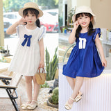 SOLVBAO Girls Dress  Children Shirt New Children's Clothes Medium and Big Children Bow Princess Dress Dress Girls