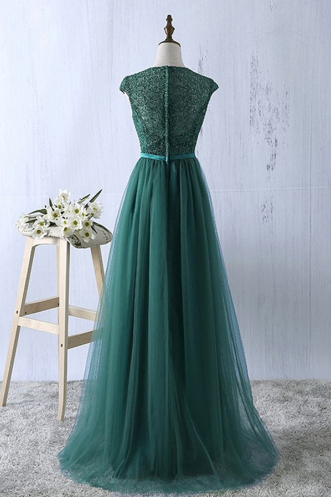 solvbao Pretty Green Prom Dresses , Tulle A-line Simple Bridesmaid Dresses, Lovely Formal Dresses