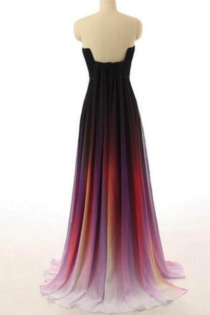 Solvbao Gradient Long Chiffon Prom Dress 2018, Charming A-line Formal Dress, Party Gowns