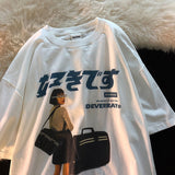 Solvbao Hip Hop Streetwear Y2k Tshirt Girl Japanese Kanji Print Oversized T Shirt Harajuku Summer Mens Short Cotton Sleeve Tops