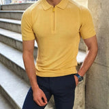 Solvbao Summer New Knitwear Men's T Shirts Slim Lapel Short-sleeved Polo Shirt Solid Color Casual Male Tops