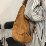 solvbao Women Shoulder Messenger Bag Canvas Crossbody New Trend Fashion Female Bag Solid Color High Quality Ladies Chest Bag