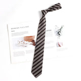 Solvbao -  Brown Ties Shirt Male Student College Stripe Retro Decoration Bow Tie Female Clothes Apparel Accessories Gifts for Man Women