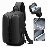 solvbao - Men's Multifunction Shoulder Bag USB Crossbody Sling Chest Bags Waterproof Travel Backpack Messenger Pack For Male Women Female