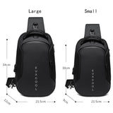 solvbao - Men PVC Multifunctional Shoulder Bags Travel Pack Waterproof USB Sling Chest Bag Messenger Crossbody Pack For Male Female Women