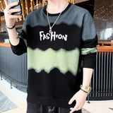 Solvbao  -  Fashion Printed Loose Letter Tie Dye T-Shirt Men's Clothing Autumn New Oversized Casual Pullovers All-match Tee Shirt