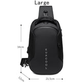 solvbao - Men PVC Multifunctional Shoulder Bags Travel Pack Waterproof USB Sling Chest Bag Messenger Crossbody Pack For Male Female Women