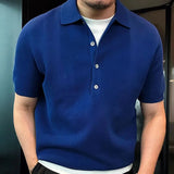 Solvbao  -  Fashion Lapel Button Korean Short Sleeve Polo Shirts Men's Clothing Summer New Oversized Casual Tops All-match Tee Shirt