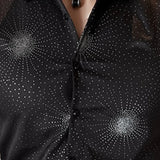 Solvbao Shiny Hot Diamond Shirt Men Long-sleeved Slim Casual Bottoming Shirt Nightclub Clothing Social Party Stage Singer Chemise Homme