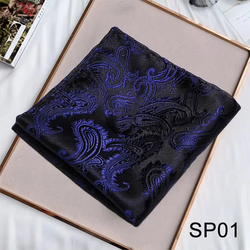 Solvbao Contrast Stripes Business Neck Scarf Men's Retro Printing Scarf Small Square Men's Fall Suit Shirt Luxury Scarf Hiphop Scarf