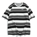 Solvbao Main Striped Couples T-shirts For Men And Women In The Summer Of  New Loose Contrast Color Short Sleeve Best Seller