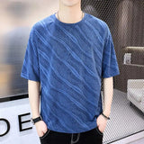 Solvbao  -  Fashion Solid Color Loose Korean T-Shirt Men's Clothing Summer New Casual Pullovers Tops Short Sleeve All-match Tee Shirt