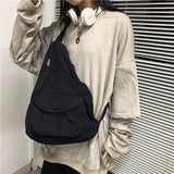 solvbao - Canvas Chest Bag Women Women Shoulder Messenger Bag Unisex Canvas Crossbody Bag Muliti Pocket Casual Women Bag