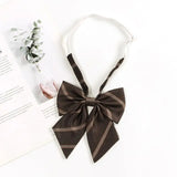 Solvbao -  Brown Ties Shirt Male Student College Stripe Retro Decoration Bow Tie Female Clothes Apparel Accessories Gifts for Man Women