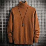 Solvbao  -  Knitted Warm Sweater Men Turtleneck Sweater Men's Loose Casual Pullovers Bottoming Shirt Autumn Winter New Solid Color Pullovers