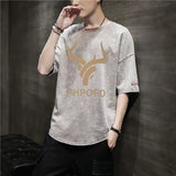 Solvbao  -  Fashion O-Neck Spliced Korean Printed T-Shirt Men's Clothing Spring New Casual Pullovers Tops Loose All-match Tee Shirt