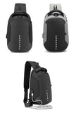 solvbao - Men PVC Multifunctional Shoulder Bags Travel Pack Waterproof USB Sling Chest Bag Messenger Crossbody Pack For Male Female Women