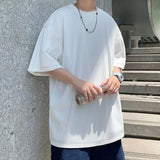 Solvbao  -  Summer Ice Silk Solid Color T-Shirt Casual White Quick Dry O-neck Short Sleeve Harajuku High Street Comfortable Half Sleeve Tee