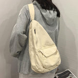 solvbao - Canvas Chest Bag Women Women Shoulder Messenger Bag Unisex Canvas Crossbody Bag Muliti Pocket Casual Women Bag