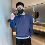 Solvbao  - Fashion O-Neck Spliced All-match T-Shirt Men's Clothing Spring New Oversized Casual Pullovers Loose Korean Tee Shirt