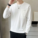 Solvbao  -  Fashion O-Neck Spliced Letter Pockets Tee Shirt Men's Clothing Autumn New Oversized Casual Pullovers Korean T-Shirt