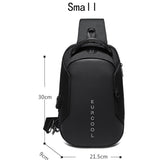 solvbao - Men PVC Multifunctional Shoulder Bags Travel Pack Waterproof USB Sling Chest Bag Messenger Crossbody Pack For Male Female Women