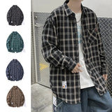 Solvbao Harajuku Plaid Shirt Men Hip Hop Flannel Checked Over Size Shirt High Quality Spring New Oversize Streetwear Green Retro Blouses