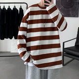 Solvbao Harajuku Striped T shirts For Men Oversized Tees Man Casual Long Sleeve Tshirt Woman Loose Pullovers Tops 5XL