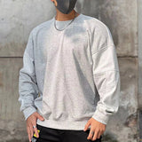 Solvbao  -  Trend Solid Men's Sweatshirts Fashion Spring Autumn Long Sleeve Round Neck Hoodie Pullover Streetwear Fashion Casual Loose Tops