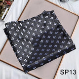 Solvbao Contrast Stripes Business Neck Scarf Men's Retro Printing Scarf Small Square Men's Fall Suit Shirt Luxury Scarf Hiphop Scarf