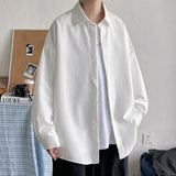 Solvbao  -  Spring Simple Black Long Sleeve Shirts Men Korean Mens Harajuku White Oversized Shirt Male Button Up Shirts Blouses 5XL-M