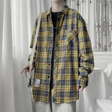 Solvbao Harajuku Plaid Shirt Men Hip Hop Flannel Checked Over Size Shirt High Quality Spring New Oversize Streetwear Green Retro Blouses