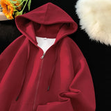 Solvbao -  Zip Hooded Sweatshirt Coat For Men Cotton Hoodie Basic Solid Color Casual Unisex Hoodies Male Clothing