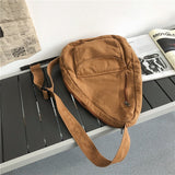 solvbao - Canvas Chest Bag Women Women Shoulder Messenger Bag Unisex Canvas Crossbody Bag Muliti Pocket Casual Women Bag