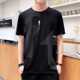 Solvbao  -  Fashion O-Neck Printed Letter T-Shirt Men's Clothing Summer New Oversized Casual Pullovers Loose All-match Tee Shirt