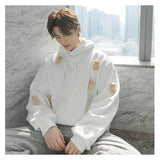 Solvbao  -  Men hoodies Homemade autumn casual long-sleeved loose student cartoon three-dimensional white bear sweatshirt men's hooded trend