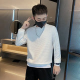 Solvbao  - Fashion O-Neck Spliced All-match T-Shirt Men's Clothing Spring New Oversized Casual Pullovers Loose Korean Tee Shirt