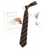 Solvbao -  Brown Ties Shirt Male Student College Stripe Retro Decoration Bow Tie Female Clothes Apparel Accessories Gifts for Man Women