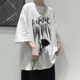 Solvbao  -  Oversized Mens Casual T-shirt Cotton Breathable Loose Tops Y2k Clothes Harajuku Short Sleeve Tees Graphic T Shirts Recommend