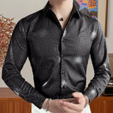 Solvbao Shiny Hot Diamond Shirt Men Long-sleeved Slim Casual Bottoming Shirt Nightclub Clothing Social Party Stage Singer Chemise Homme