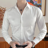 Solvbao Shiny Hot Diamond Shirt Men Long-sleeved Slim Casual Bottoming Shirt Nightclub Clothing Social Party Stage Singer Chemise Homme