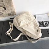 solvbao - Canvas Chest Bag Women Women Shoulder Messenger Bag Unisex Canvas Crossbody Bag Muliti Pocket Casual Women Bag