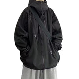 Solvbao  -  Men Japanese Harajuku Sweatshirt Oversize Hoodie Long Cloak Hip Hop Gothic Outwear Streetwear Techwear Coat Tops Clothes