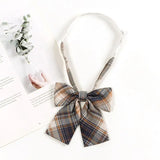 Solvbao -  Brown Ties Shirt Male Student College Stripe Retro Decoration Bow Tie Female Clothes Apparel Accessories Gifts for Man Women