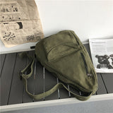 solvbao - Canvas Chest Bag Women Women Shoulder Messenger Bag Unisex Canvas Crossbody Bag Muliti Pocket Casual Women Bag