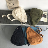 solvbao - Canvas Chest Bag Women Women Shoulder Messenger Bag Unisex Canvas Crossbody Bag Muliti Pocket Casual Women Bag