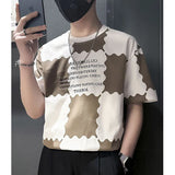 Solvbao  -  Fashion O-Neck Letter Embroidery Color T-Shirt Men Clothing Summer New Casual Pullovers Loose Korean Tee Shirt