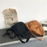 solvbao - Canvas Chest Bag Women Women Shoulder Messenger Bag Unisex Canvas Crossbody Bag Muliti Pocket Casual Women Bag